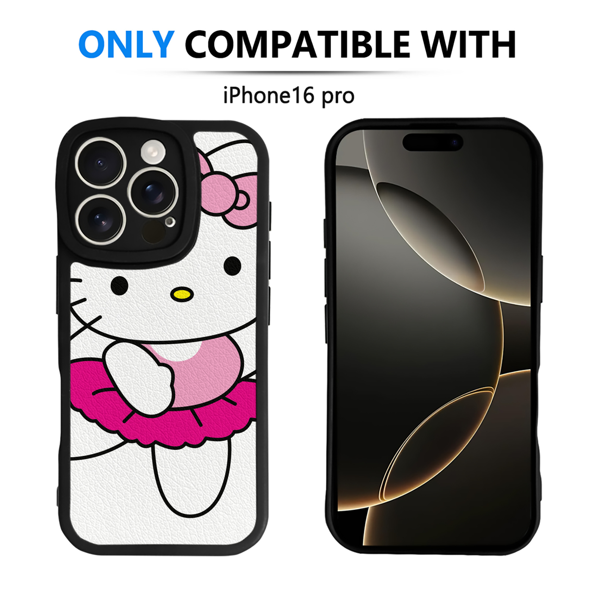 （画像用） Hello Kitty ハローキティ 【iPhone 16シリーズ対応】シリコンスマホケース（レザー調） 材質：シリコン